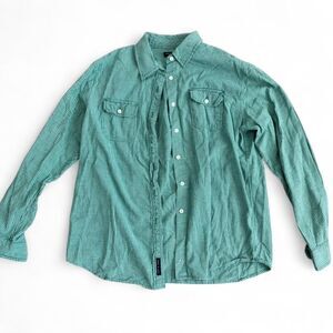 American Eagle green gingham button up shirt Size L
